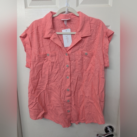 Isabel Linen Maternity Top - Picture 2 of 6